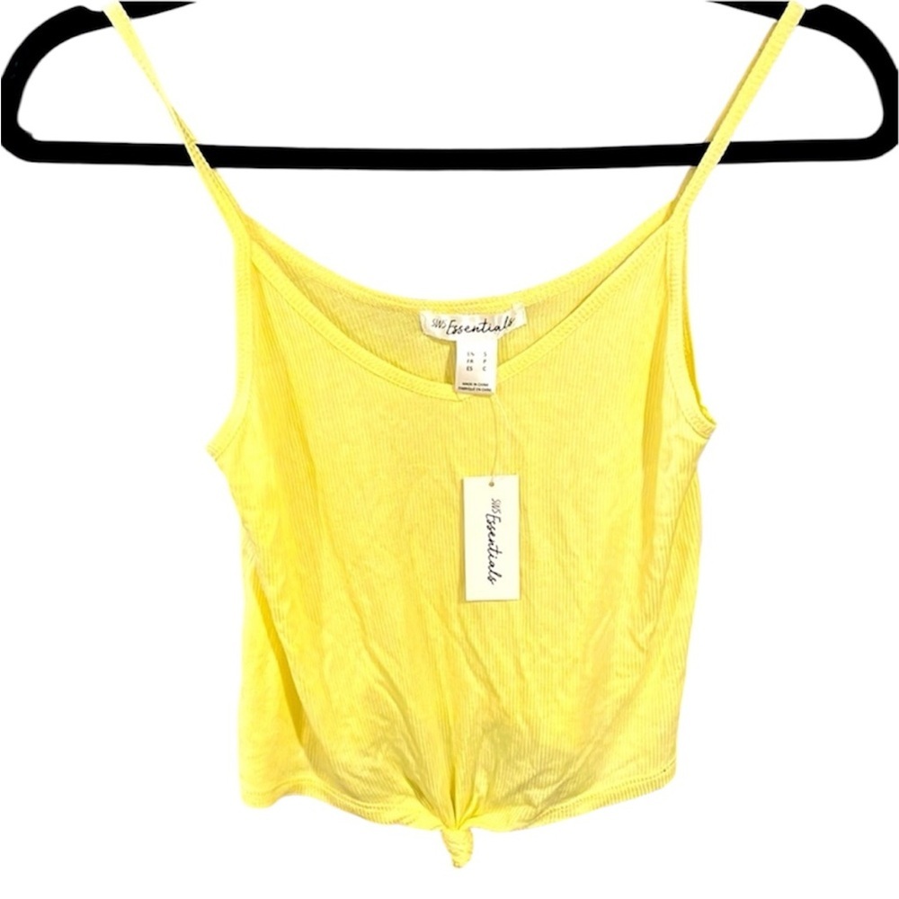 SWS Essentials knotted lightweight ribbed cropped top NWT